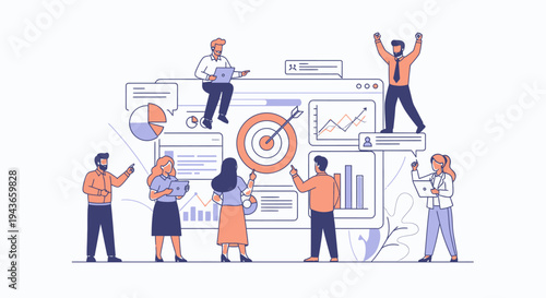 Wallpaper Mural Team working together on business strategy and data analysis. Torontodigital.ca