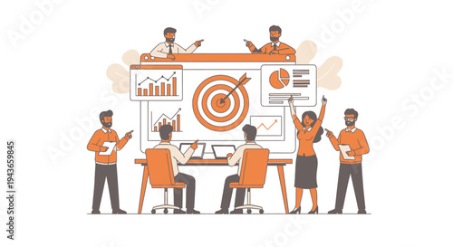 Wallpaper Mural Team working together on business strategy and goal achievement. Torontodigital.ca