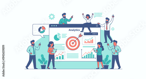 Wallpaper Mural Teamwork and Analytics Success in Business Growth Strategy. Torontodigital.ca