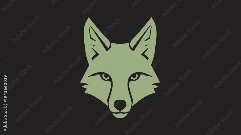 Fototapeta premium Stylized illustration of a fox head with sharp features.