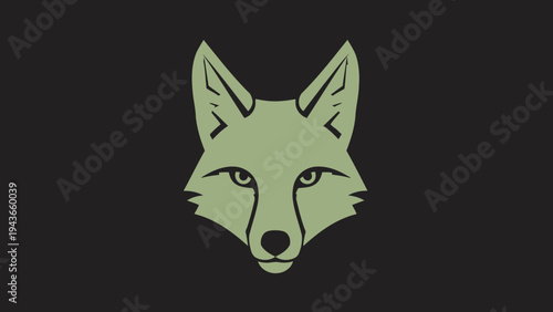 Stylized illustration of a fox head with sharp features.