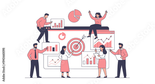 Wallpaper Mural Teamwork and business analytics with charts and graphs. Torontodigital.ca