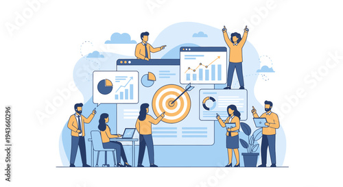 Wallpaper Mural Teamwork and Business Strategy Achieving Goals Together. Torontodigital.ca