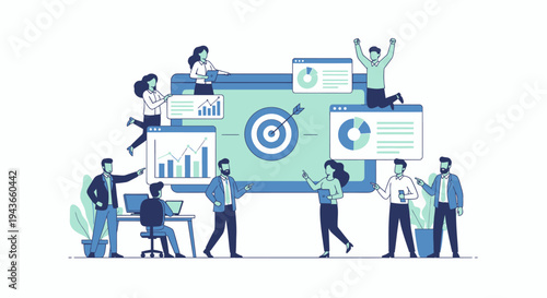 Wallpaper Mural Teamwork and Business Strategy for Achieving Goals. Torontodigital.ca