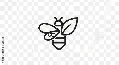 Simple Black Bee Icon Illustration Design.