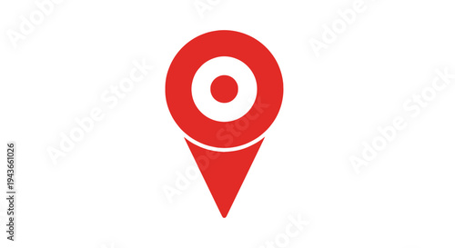 Red location pin icon vector