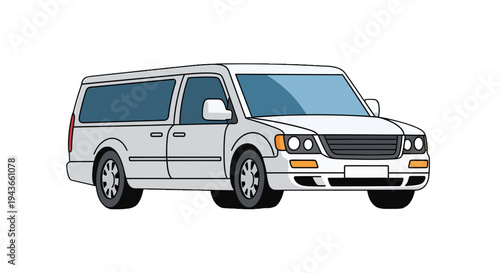 Vector illustration of a silver minivan
