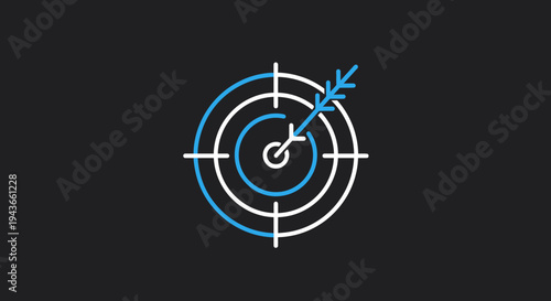 Target with Arrow in the Center Representing Focus and Success.