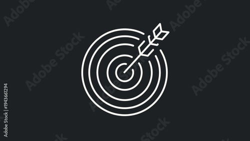Target with Arrow Symbolizing Focus and Success.