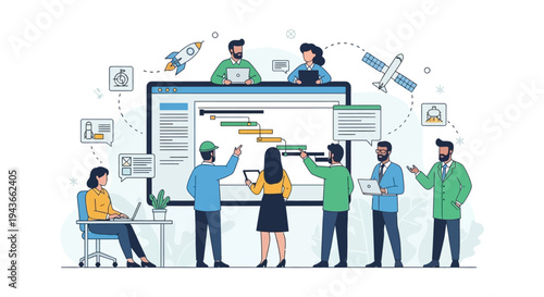 Team Collaborating on Project Management Strategy.