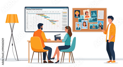 Team Collaborating on Project Planning and Storyboarding.