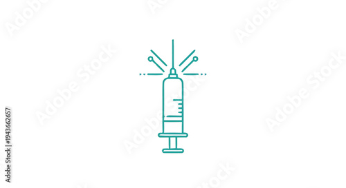 Stylized Syringe Icon with Glowing Effect.
