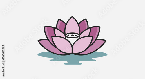 A serene pink lotus flower illustration.