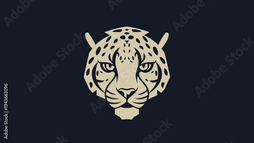 Stylized Jaguar Head Emblem with Intense Gaze.