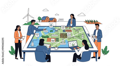 Team Collaborating on Sustainable Agriculture Project Plan.