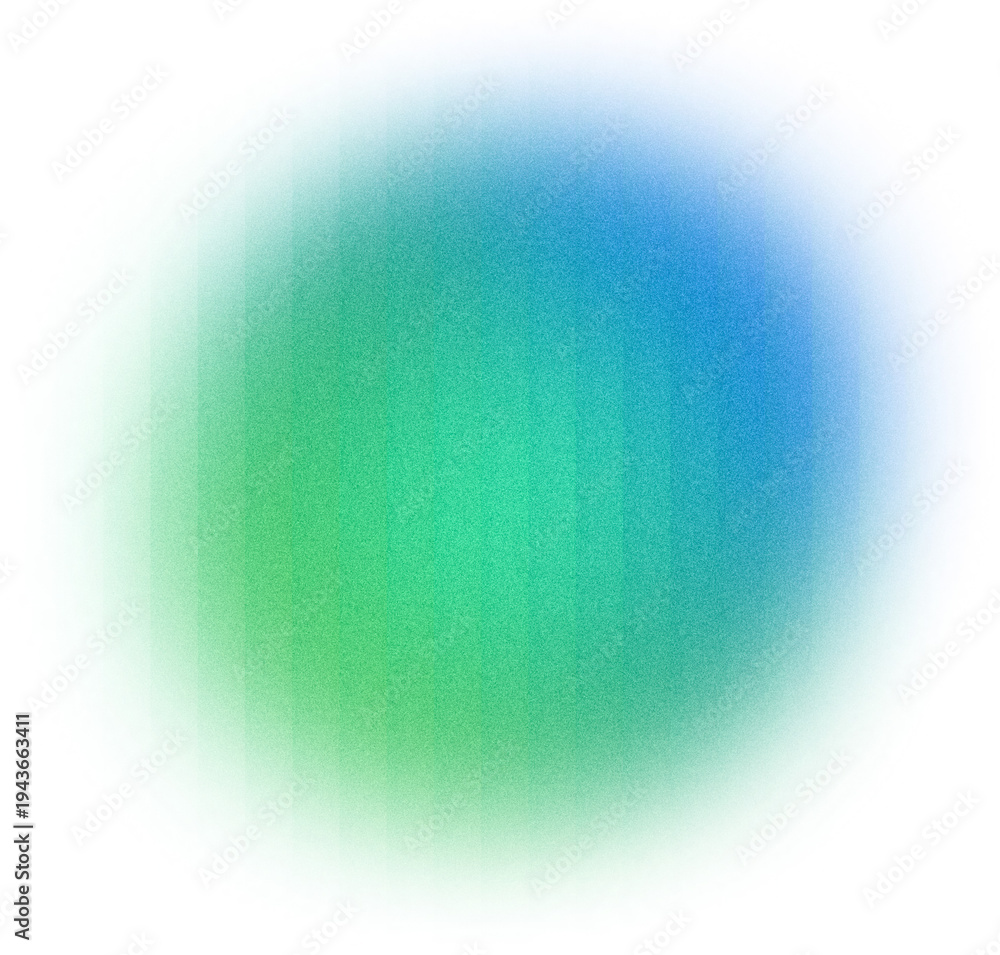 Obraz premium Abstract green and cyan orb with ribbed glass texture and noise
