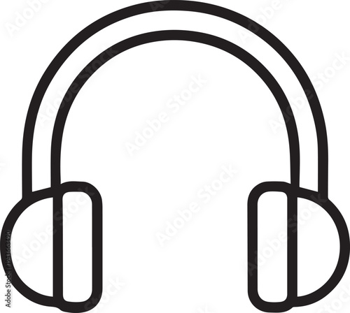 Simple illustration of over-ear headphones with a sleek and minimalistic design Vector, illustration