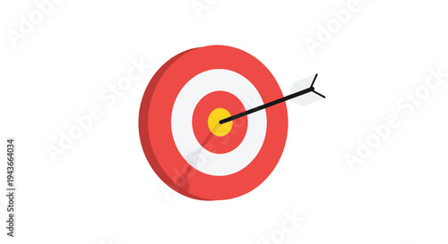Target with arrow in the center, bullseye, success, goal achievement, strategy, focus, competition