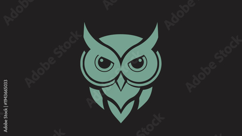 Stylized Owl Logo Design Minimalist Geometric Art.