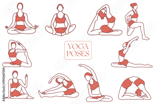 International day of yoga poses illustration