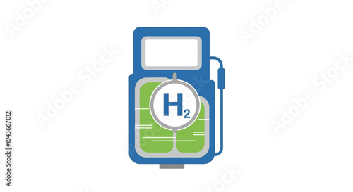 Hydrogen fuel station pump, H2 energy concept, clean energy source illustration