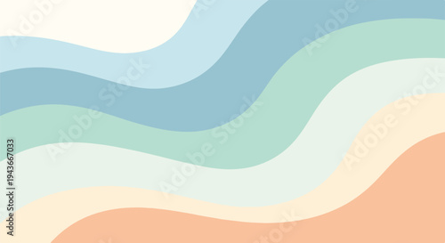 Colorful, wavy stripes of pastel colors, minimalist design