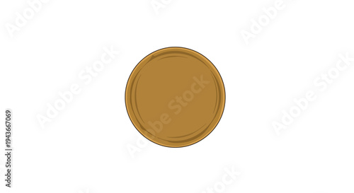 Golden circle badge with subtle texture, isolated on white background
