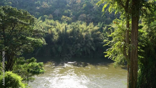 tourist atmosphere along the Khwae Noi River.Thailand