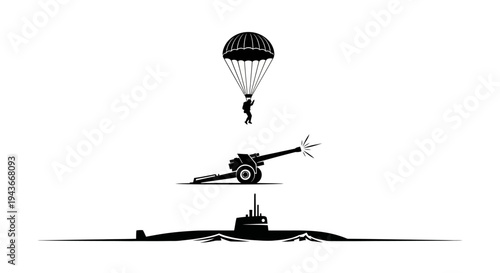 Paratrooper, Artillery, Submarine - Military Concept Art