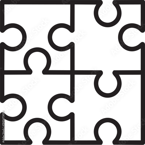 A black and white image of a jigsaw puzzle