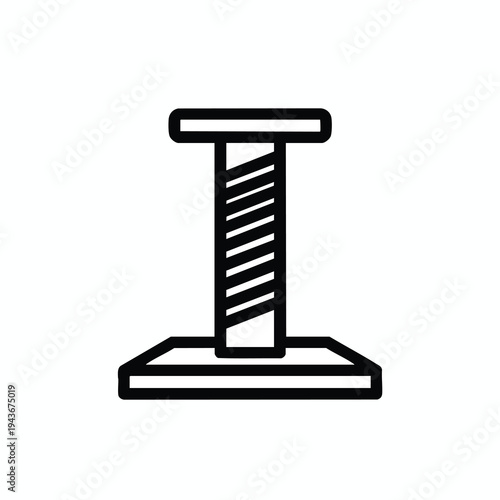 Minimalist icon of a cat scratching post with a top platform and stable base