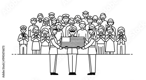 Military Honors: Soldiers Present Flag to Applauding Crowd, Symbolizing Patriotism and Gratitude