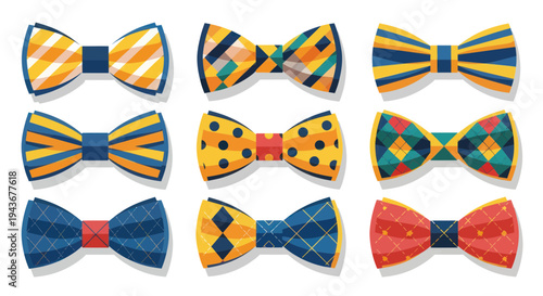 Collection of Colorful Bow Ties in Various Patterns and Designs