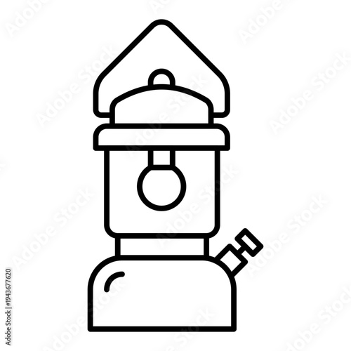kerosene lantern line icon