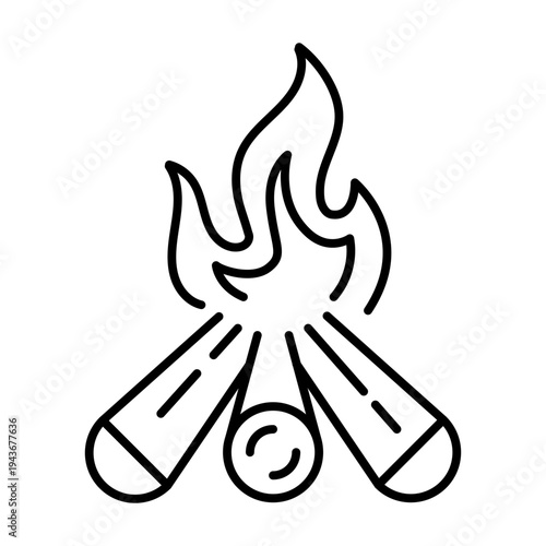 campfire line icon