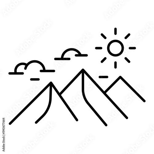 mountain landscape line icon