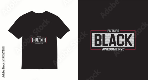 Future black awesome nyc t-shirt design for print, vector illustration