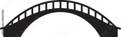 Arch bridge silhouette icon isolated vector