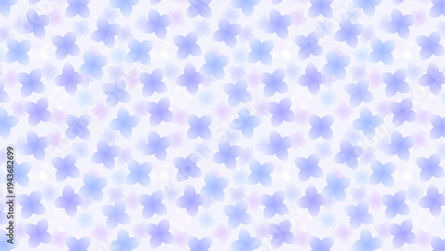 淡い色合いの紫陽花の花びらの総柄16:9背景素材