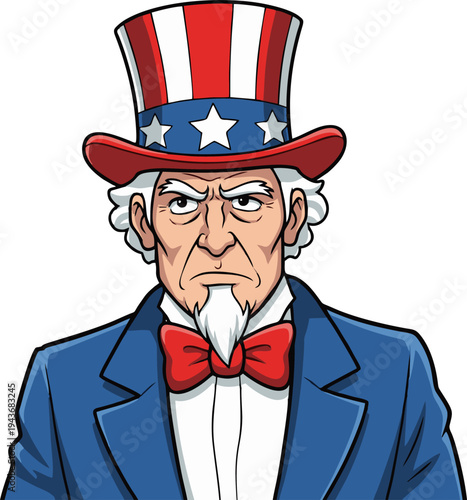 Uncle Sam Iconic American Patriotic Character Illustration for National Identity and Usa Themes