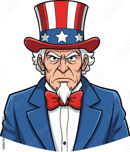 Uncle Sam Portrait Symbolizing American Patriotism and Government for Marketing