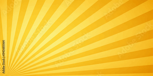 Bright abstract sunburst background vector featuring warm orange and yellow rays in a sunny summer sunrise design for a vibrant light burst wallpaper illustration