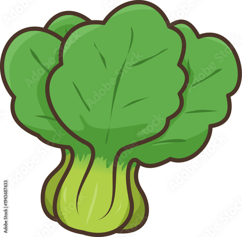 A vibrant green leafy vegetable illustration, perfect for representing healthy diet and fresh groceries.