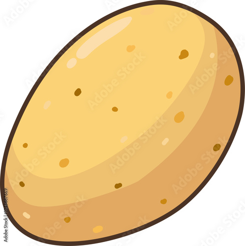 A cute raw potato vector illustration, suitable for representing fresh produce and cooking ingredients.