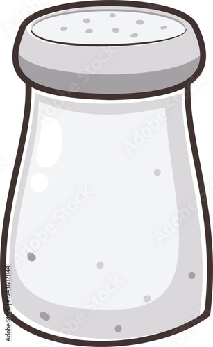 A simple white salt shaker vector illustration, perfect for food-related icons and graphics.