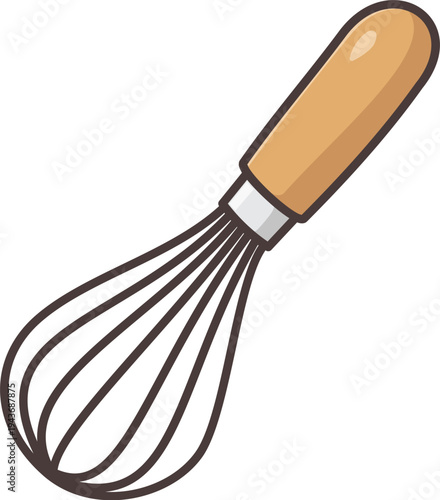 A professional egg whisk or balloon whisk vector illustration, ideal for baking and recipe graphics.