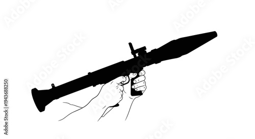 Silhouette of Hand Holding Rocket Launcher