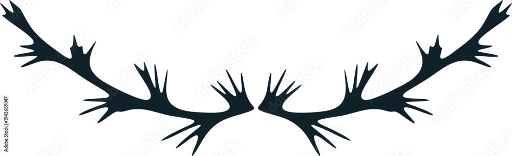 Fototapeta premium Vector reindeer antlers silhouette
