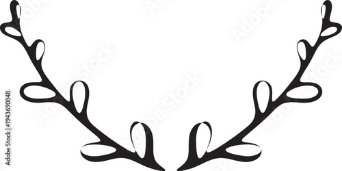 Set of black vector antlers, horns, or headband illustration