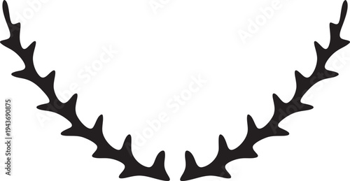 Black silhouette of a thorny branch vector
